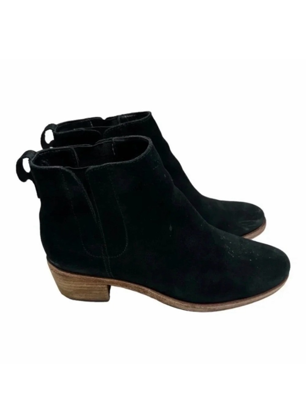 Kork-Ease Mindo Black Suede Pull-On Ankle Booties